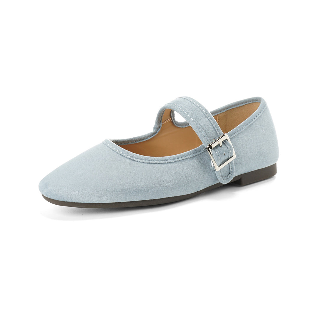 Damen Ballerinas mit modischem Riemchen und eleganter Schnallenverzierung EB