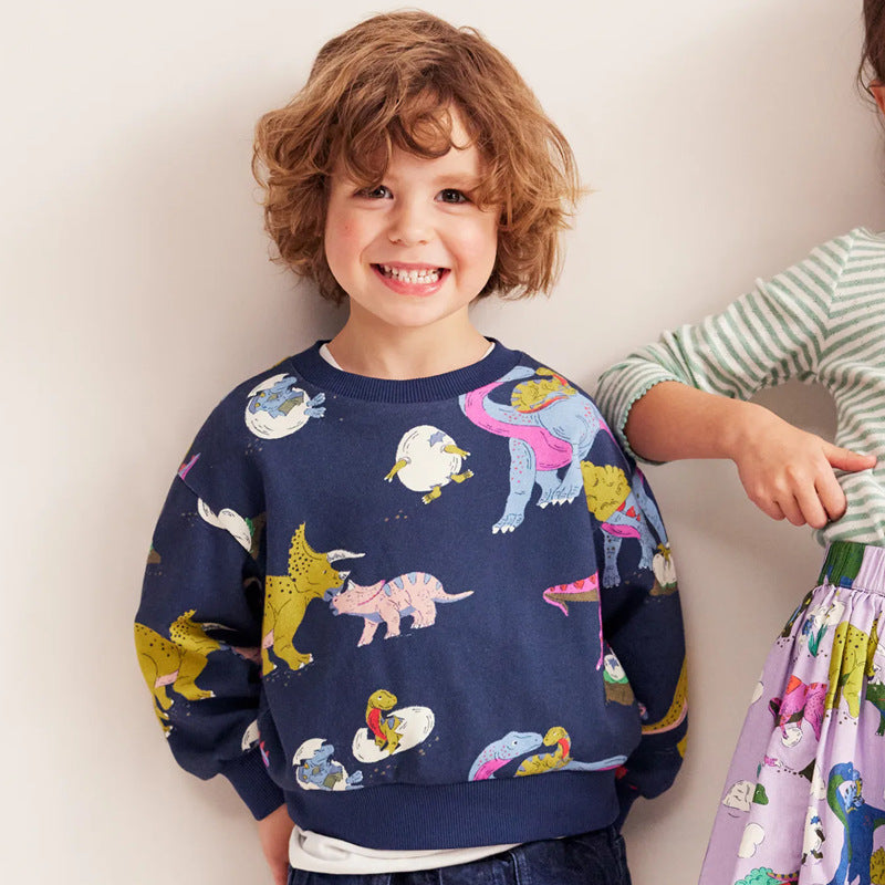 Jungen Sweatshirt mit buntem Dinosauriermuster EB