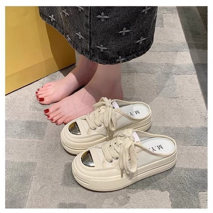 Damen modische Slip-On Sneakers mit dämpfender Sohle und luftiger Mesh-Oberfläche EB