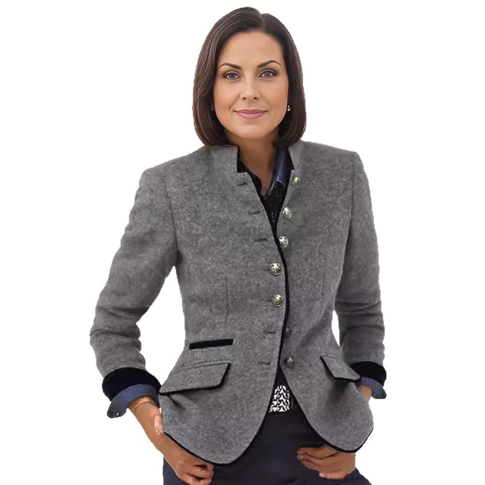 Damen Hochwertiger und eleganter Blazer mit Knopfdetails EB