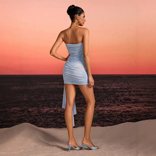 Damen Mini-Designerkleid mit raffinierter Drapierung EB