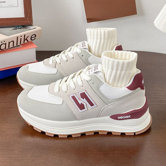Damen Sportliche Sneaker mit strickbarem Kragen und bequemer Dämpfung EB