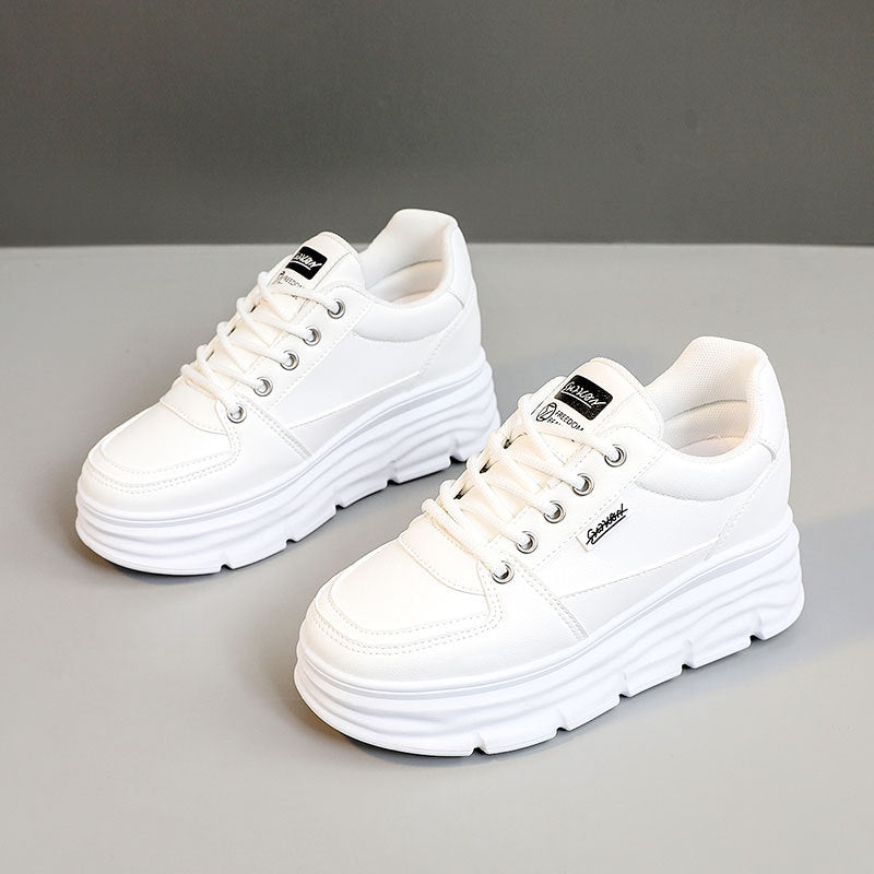 Damen modische Plateau-Sneaker mit rutschfester Sohle und bequemer Polsterung EB