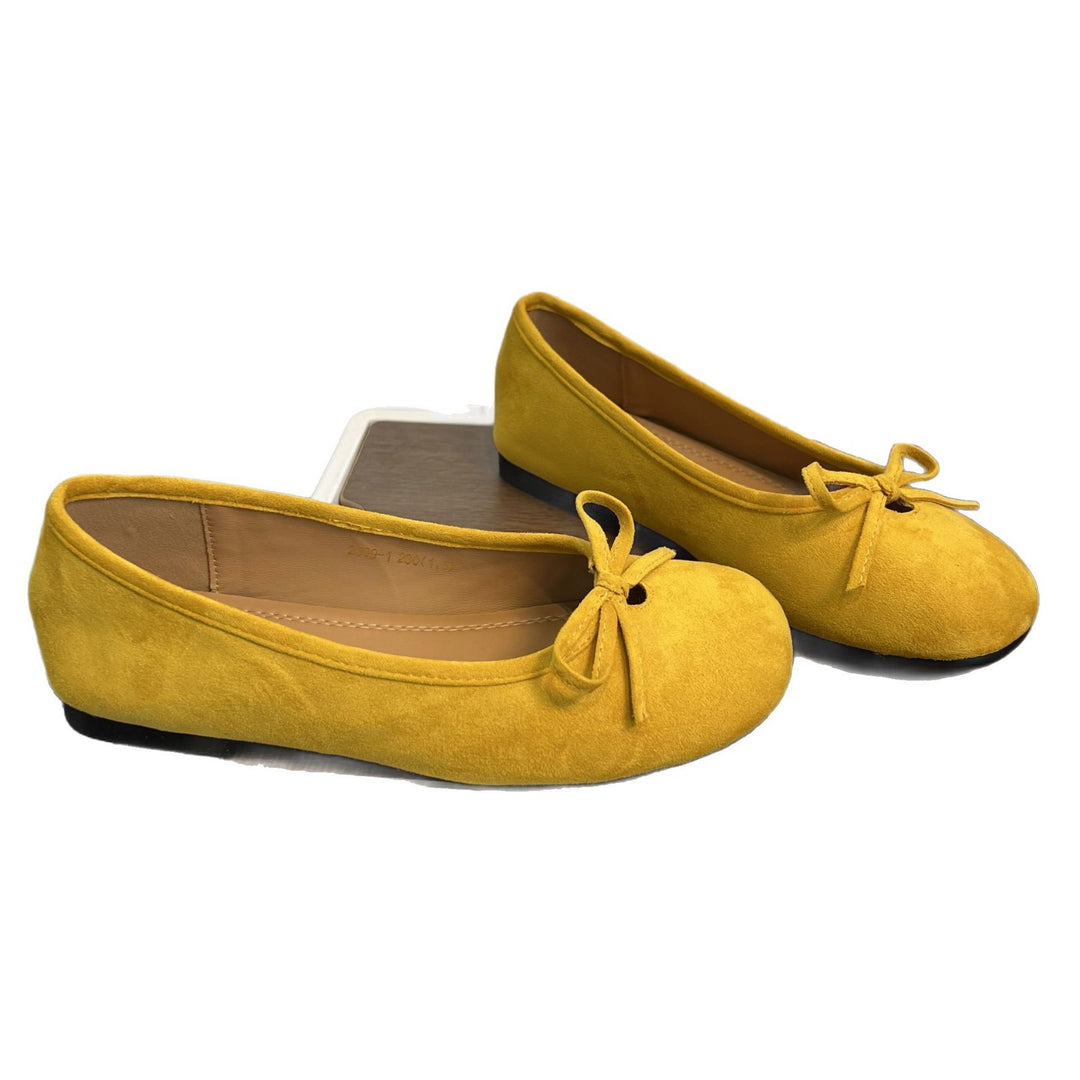 Damen Ballerinas aus weichem Wildleder mit dekorativem Schleifenakzent EB