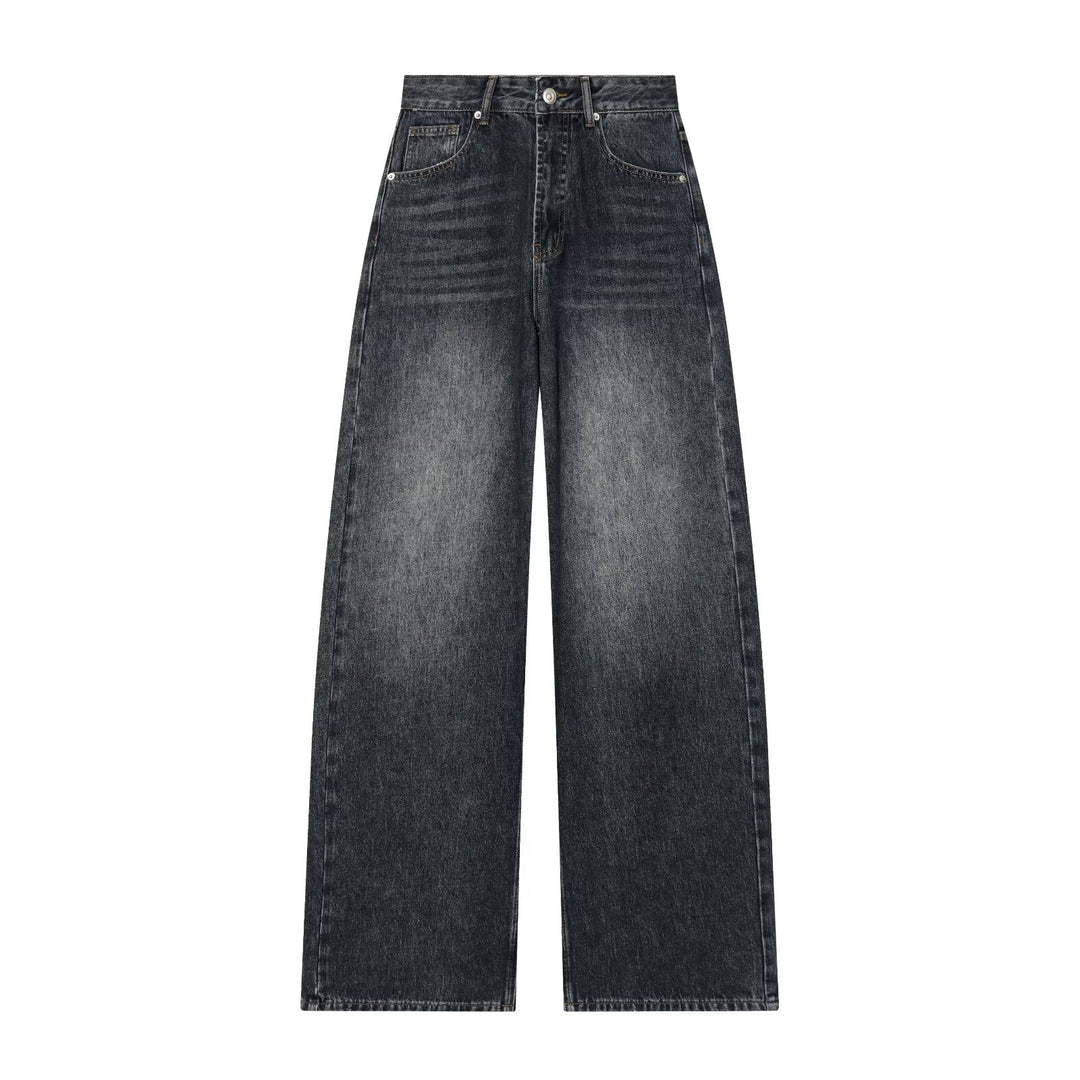 Damen Vintage High-Waist Wide-Leg Jeans mit authentischem Denim EB