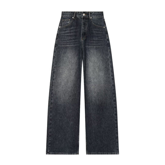 Damen Vintage High-Waist Wide-Leg Jeans mit authentischem Denim EB