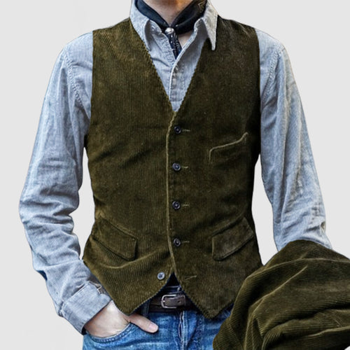 Herren Weste im klassischen Kord-Design mit eleganten Taschen und hochwertiger Verarbeitung EB