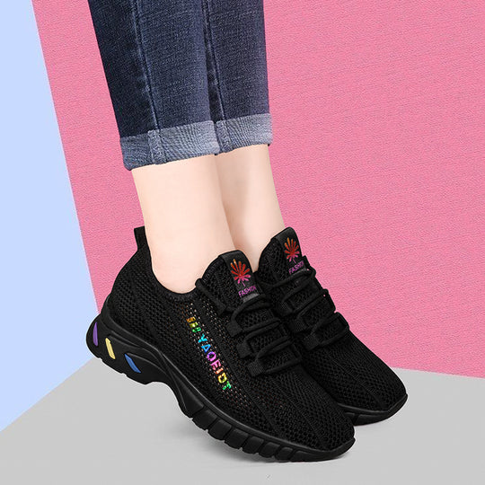 Damen Sportliche Freizeitschuhe mit elastischem Schnürsystem und atmungsaktiver Oberflächenstruktur EB