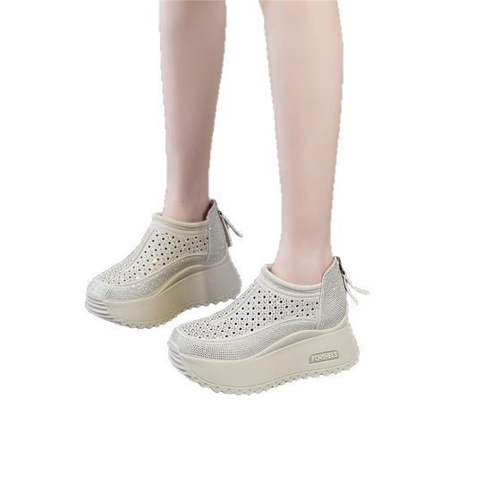 Damen Komfortable Plateau-Sneaker mit atmungsaktivem Obermaterial und modischem Design EB