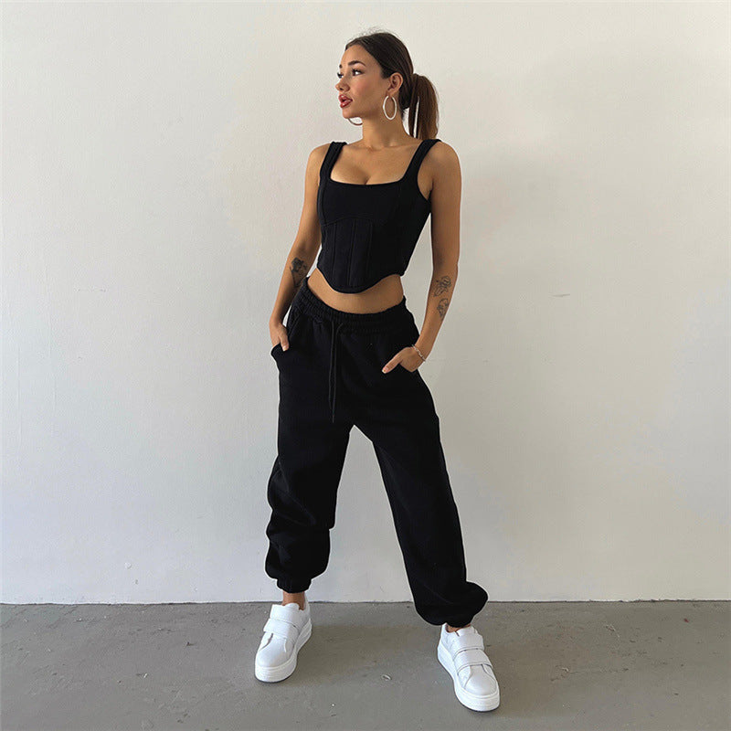 Damen Crop-Top mit integriertem Waist Trainer EB