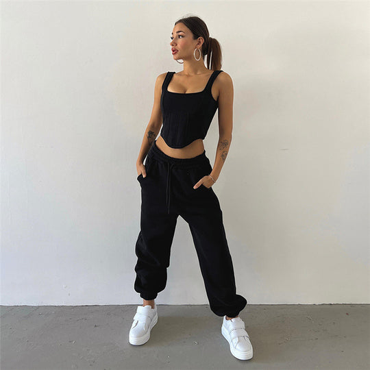 Damen Crop-Top mit integriertem Waist Trainer EB