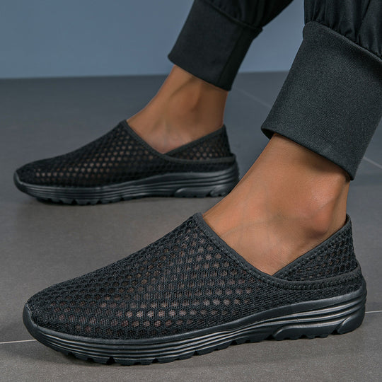 Damen nan luftige Schlupfsneaker mit Honigwaben-Strickoberteil und gedämpfter Komfortsohle EB