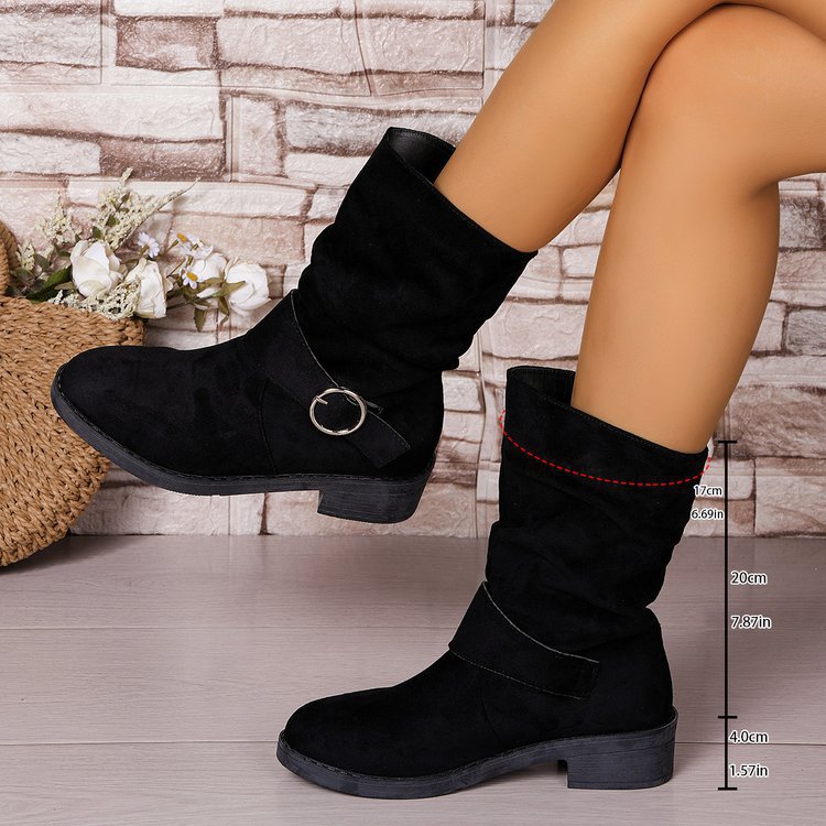 Damen Stiefeletten mit modischem Schnallenakzent und komfortablem Schaft EB