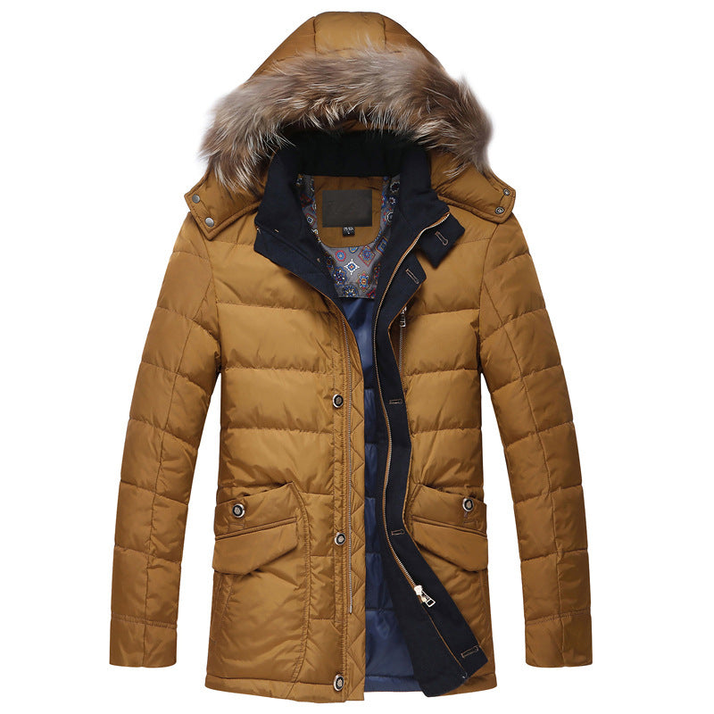 Herren Wattierte Kurzjacke mit Teddykragen und Wappenapplikation EB