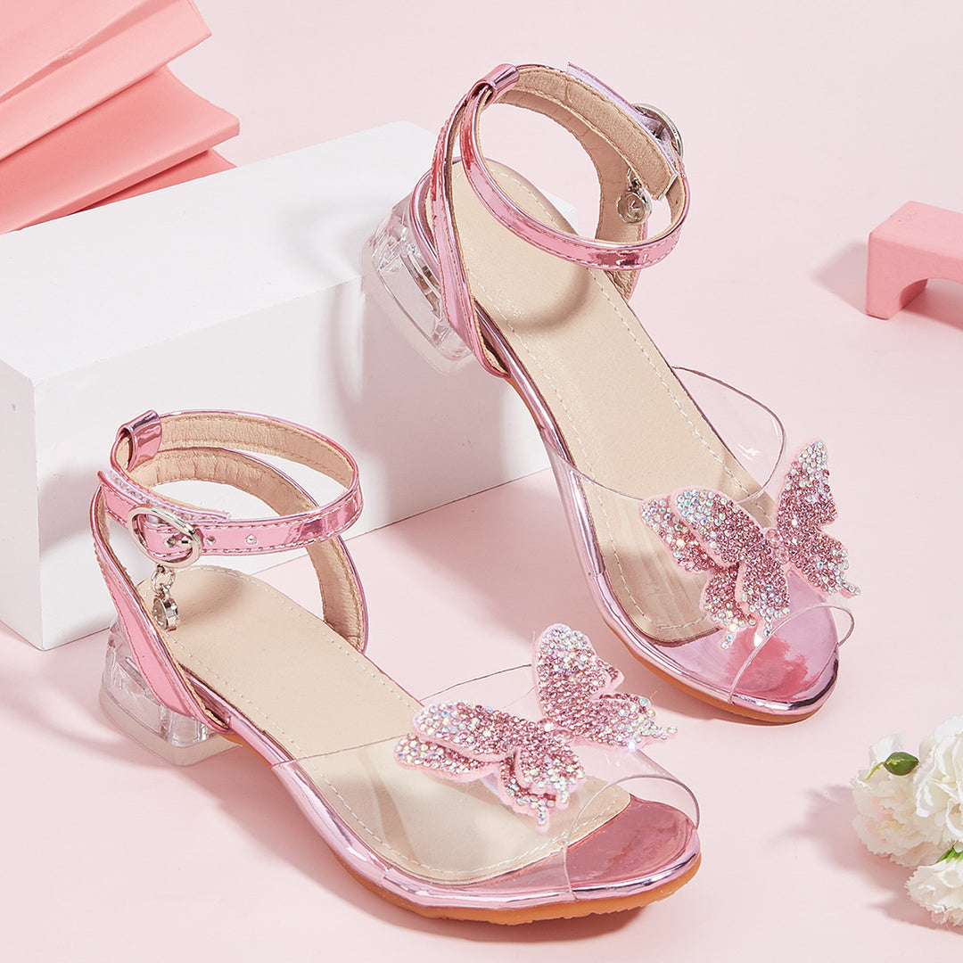 Mädchen Bunte Sandalen mit funkelnder Schmetterlingsapplikation EB