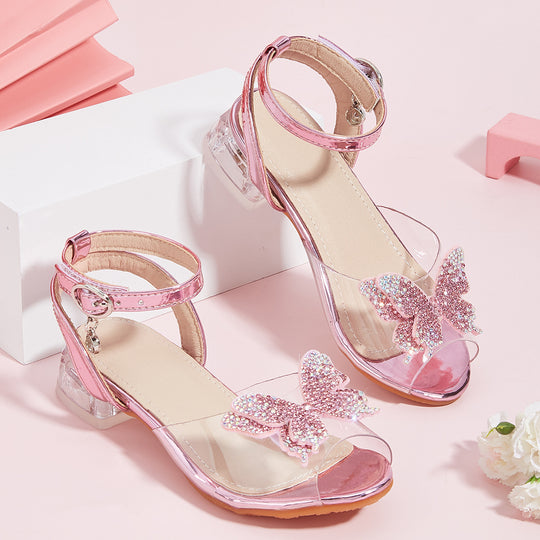 Mädchen Bunte Sandalen mit funkelnder Schmetterlingsapplikation EB