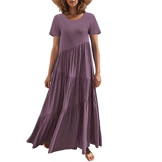 Damen Maxikleid mit lässiger Passform und fließendem Saum EB