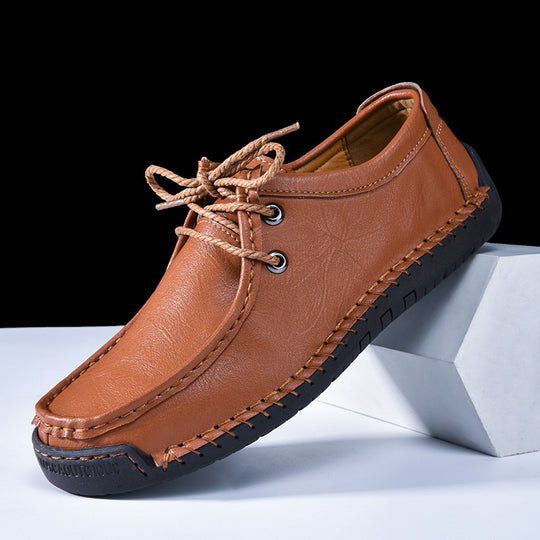 Herren Schnürschuhe im Mokassin-Stil mit rutschfester Sohle und handgenähter Verarbeitung EB