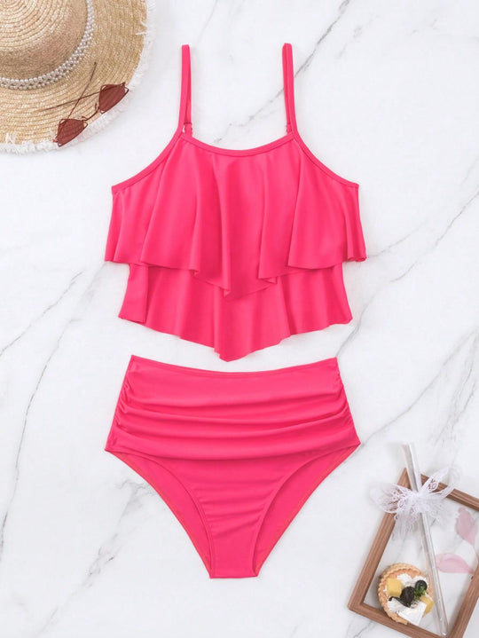 Damen Bikini-Set mit voluminösem Rüschendesign EB