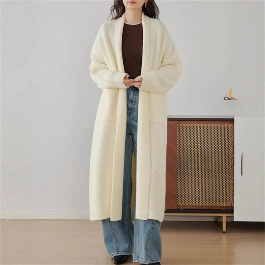 Damen Grob gestrickter Cardigan mit offenen Seiten und praktischen Taschen EB