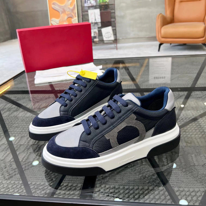 Damen Sportliche Sneakers mit hochwertiger Lederoberfläche und trendiger Designkombination EB