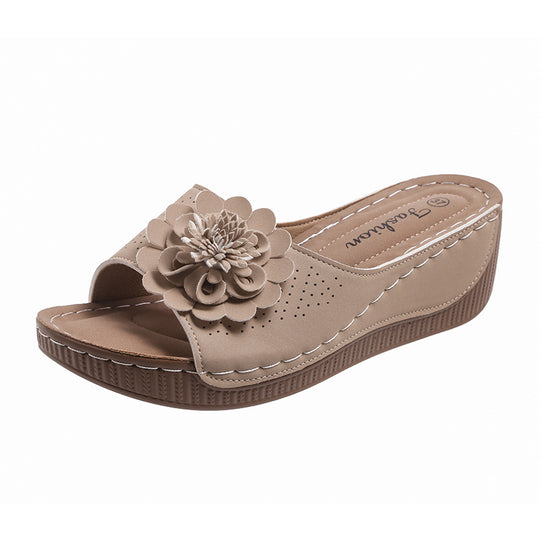 Damen modische Hausschuhe mit floralen Akzenten EB