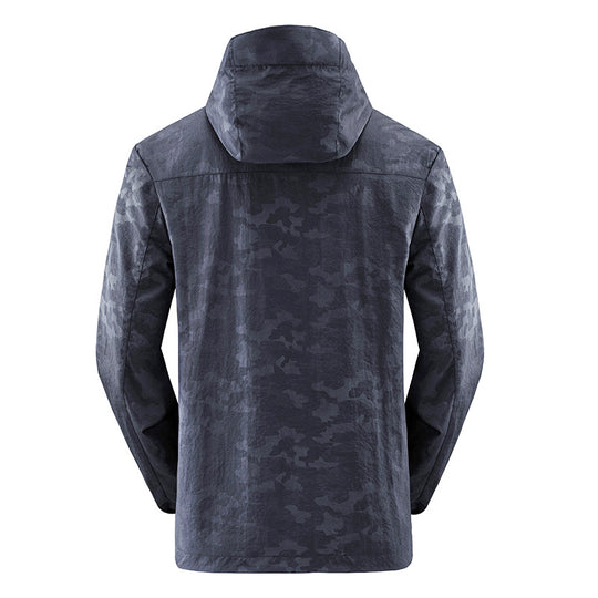Herren wasserabweisende Camouflagejacke mit verstellbarer Kapuze EB