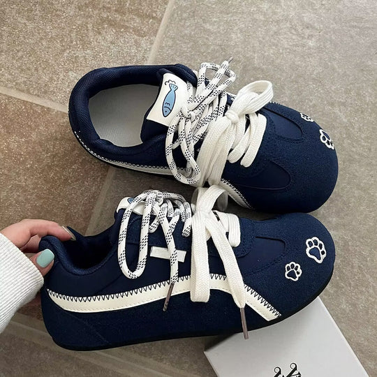 Damen Sportliche Sneaker mit attraktiver Tiermotivik und atmungsaktiver Oberflächenstruktur EB