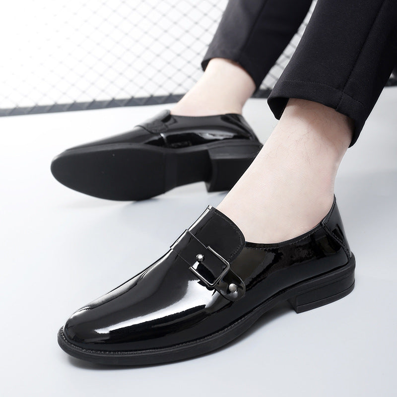 Herren Elegante Leder Slipper mit Schnalle EB
