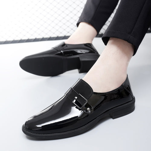Herren Elegante Leder Slipper mit Schnalle EB