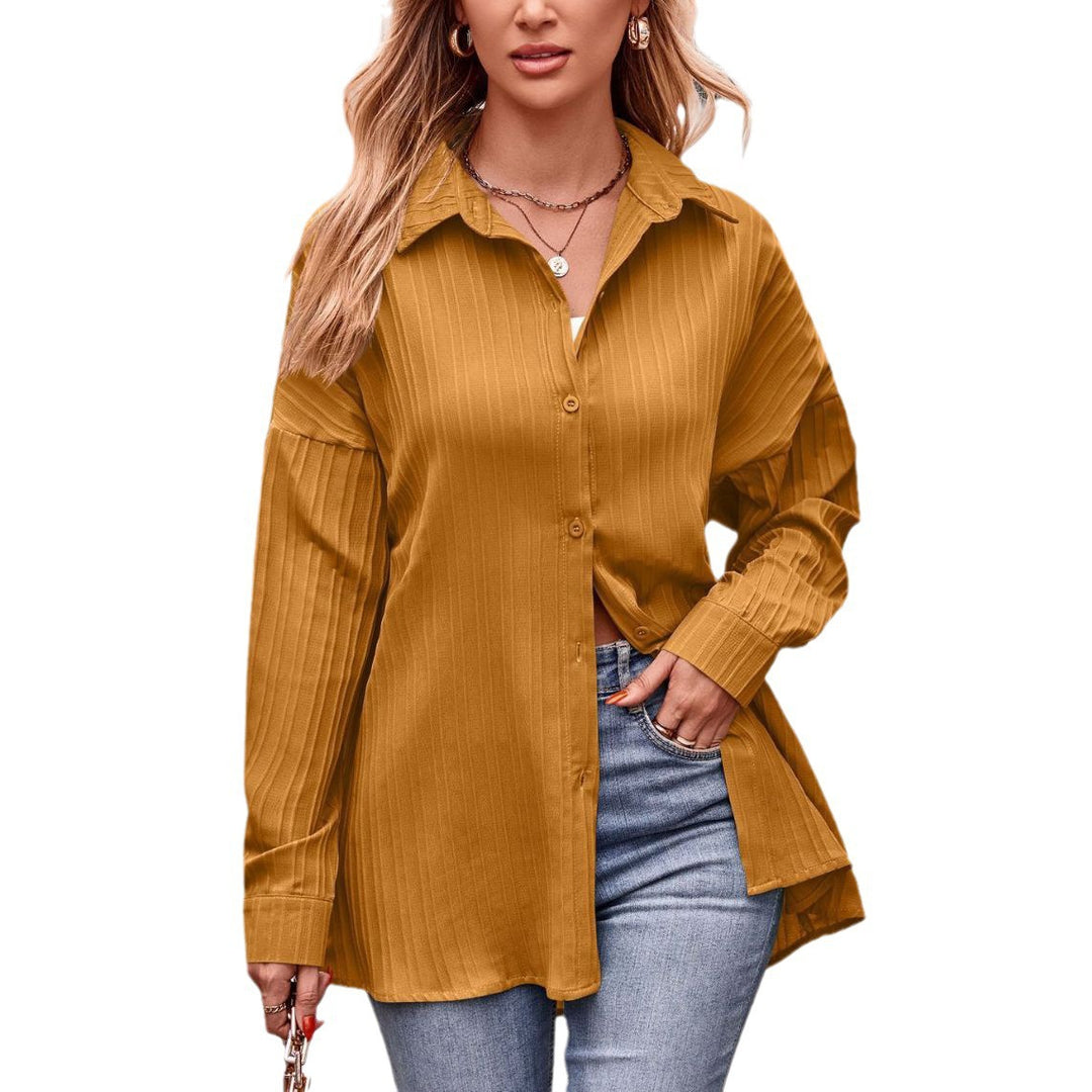 Damen Elegante gestreifte Bluse im Oversized-Schnitt EB