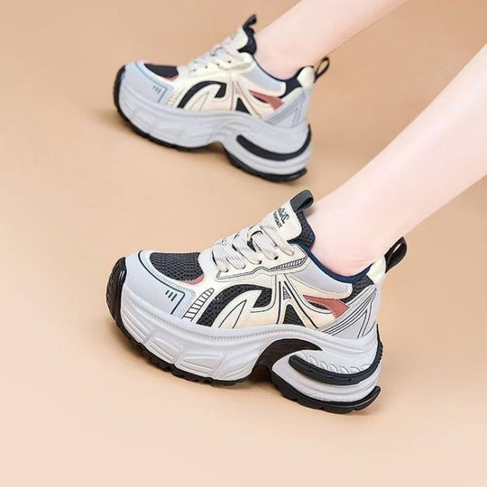 Damen Sportliche Chunky Sneakers mit atmungsaktiver Netzstruktur EB