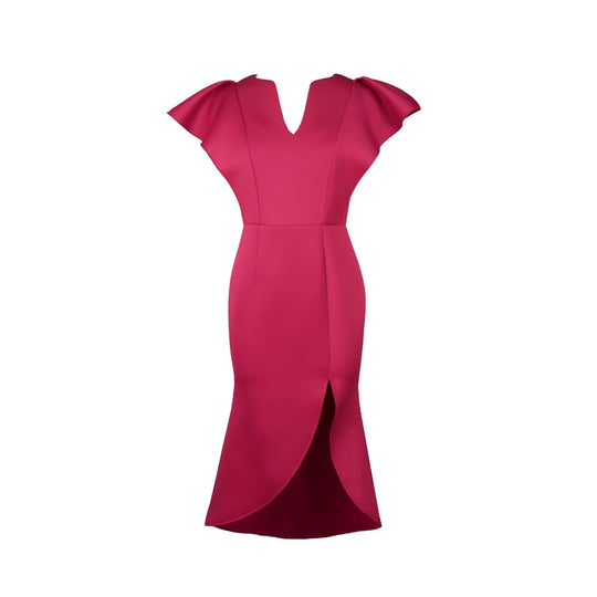 Damen Elegantes Etuikleid mit voluminösen Ärmeln EB