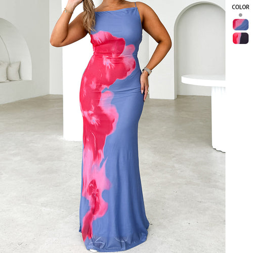 Damen Elegantes Maxikleid mit floralem Druck und schmalem Schnitt EB