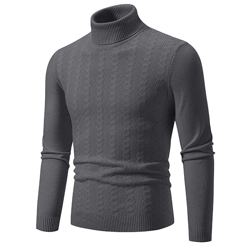 Herren Komfortabler Rollkragenpullover mit strukturiertem Design und hochwertiger Baumwolle EB