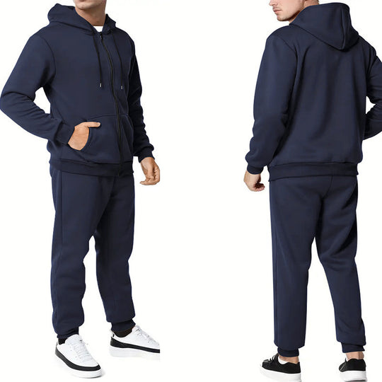 Herren nan zweiteiliges Zip-Hoodie und schmal zulaufende Jogginghose aus French Terry EB