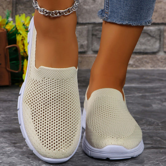 Damen Slip-On Freizeitschuhe mit atmungsaktiver Netzstruktur EB