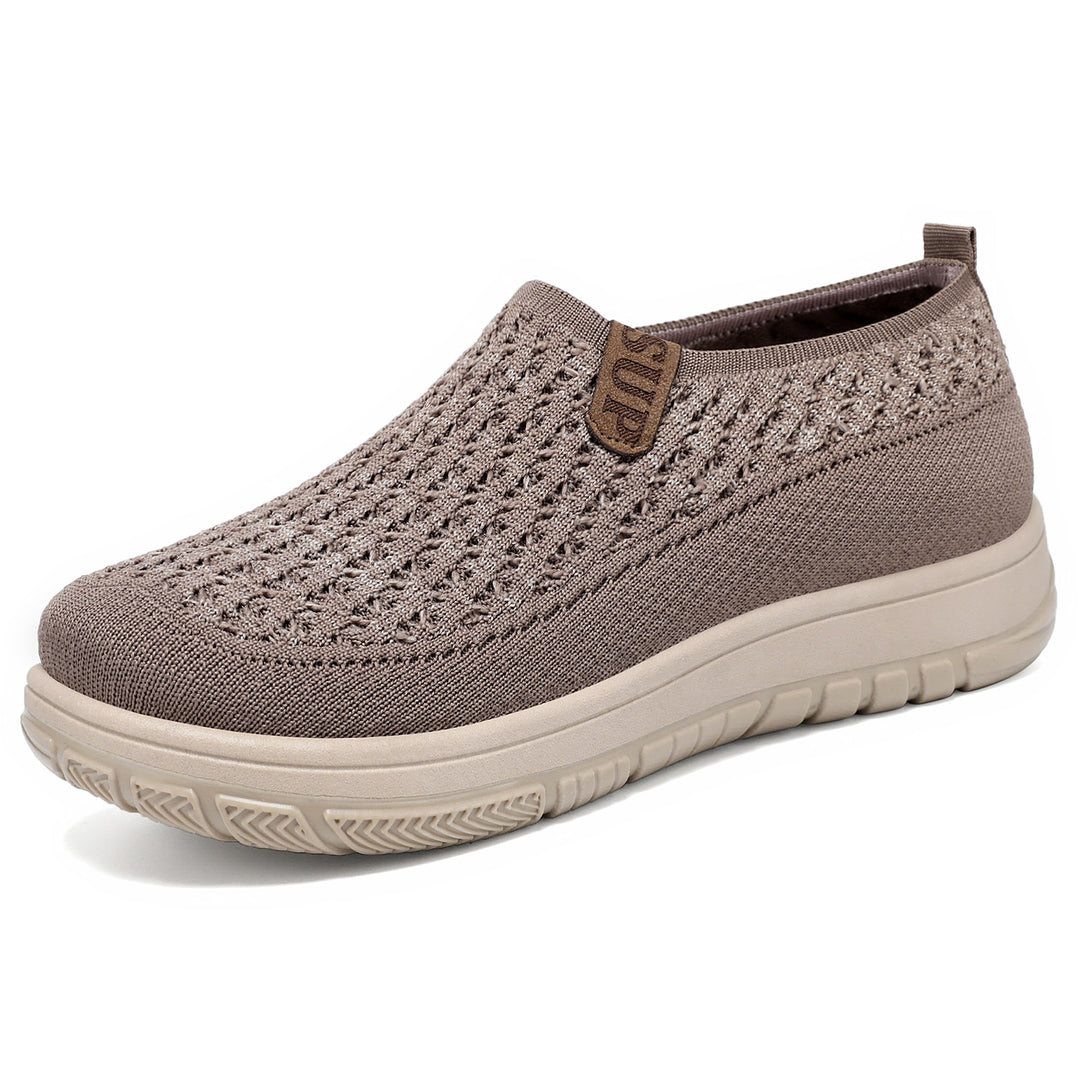Damen Bequeme Slip-On Freizeitschuhe mit rutschfester Sohle und atmungsaktivem Obermaterial EB