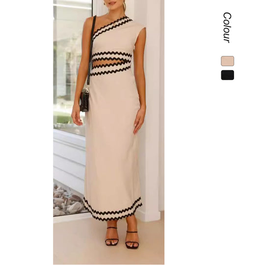 Damen Maxikleid mit asymmetrischem Schnitt und modischen Cut-Outs EB
