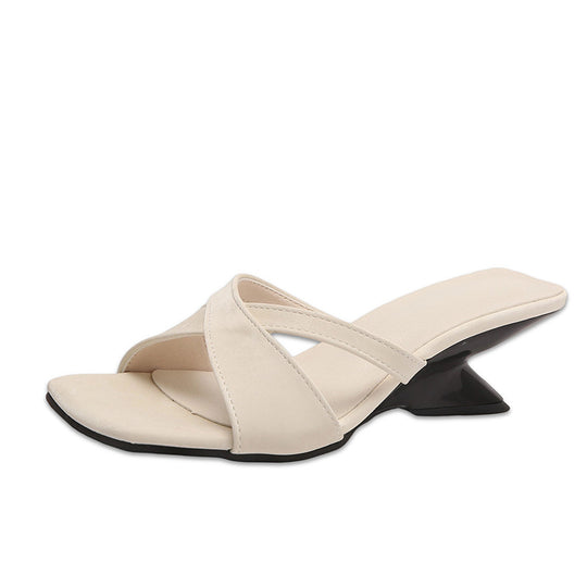 Damen elegante Sling-Sandaletten mit modischem X-Design EB