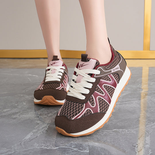 Damen Atmungsaktive Sport Sneakers mit rutschfester Sohle und dämpfendem Fußbett EB
