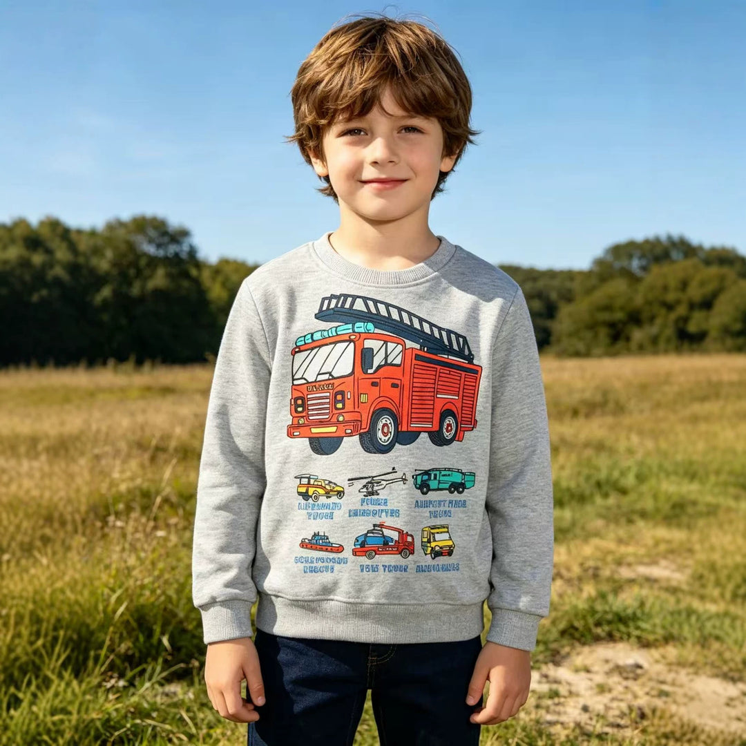 Jungen Sweatshirt mit coolem Feuerwehrdesign EB