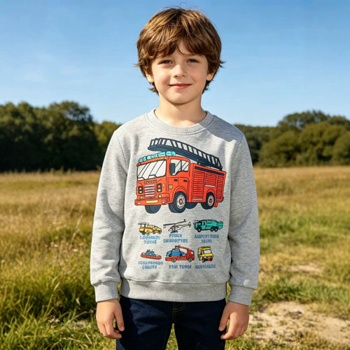 Jungen Sweatshirt mit coolem Feuerwehrdesign EB
