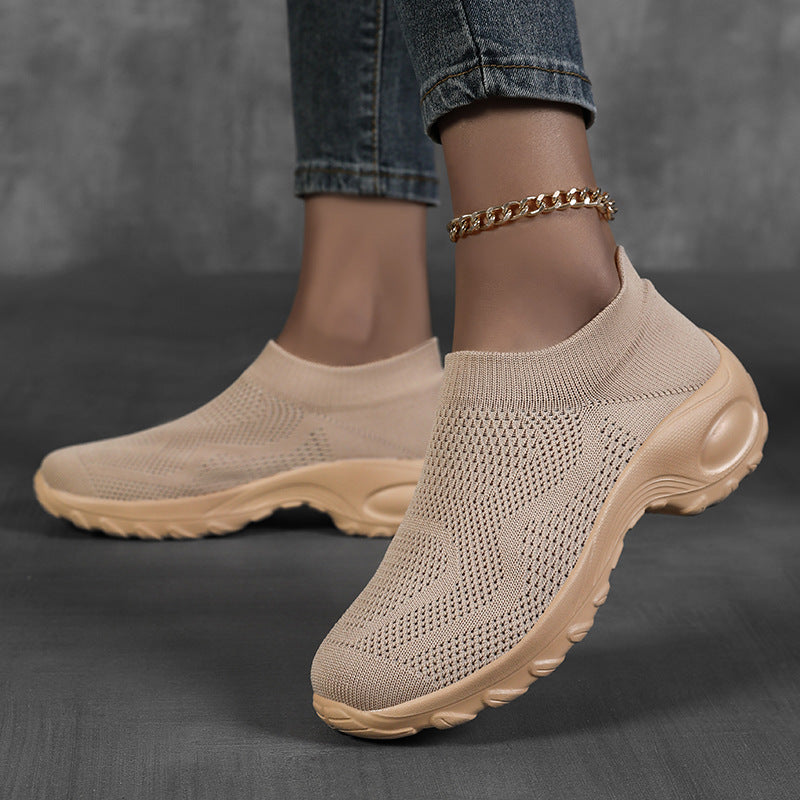 Damen Bequeme Slip-On Sportsneakers mit atmungsaktivem Mesh-Obermaterial EB