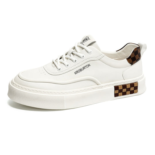 Damen Sportliche Sneakers mit modischem Leder-Design und dämpfender Laufsohle EB