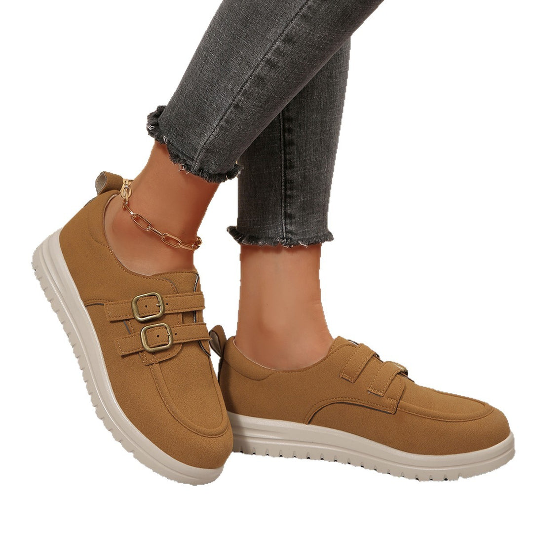 Damen modische Sneakers mit Doppelschnallen EB