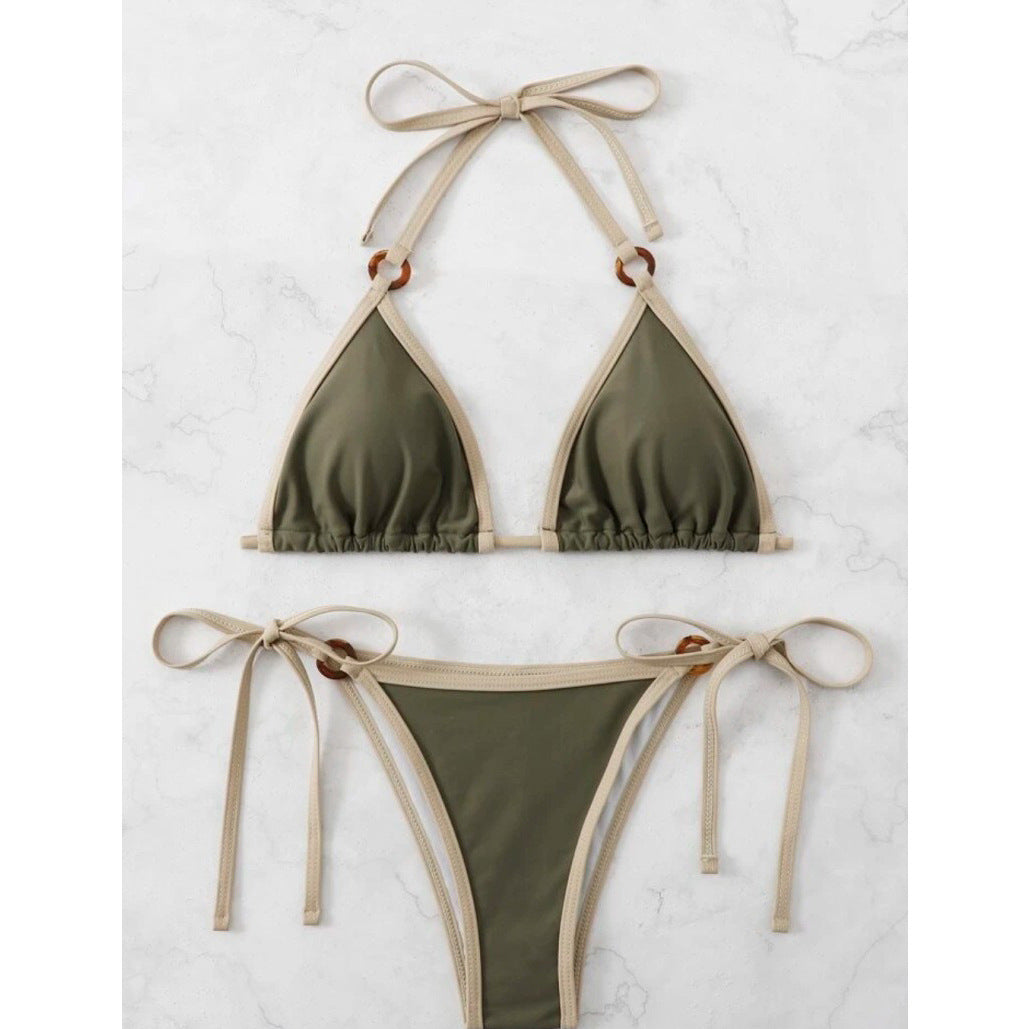 Damen Triangel-Bikini mit verstellbaren Bändern und eleganten Akzenten EB