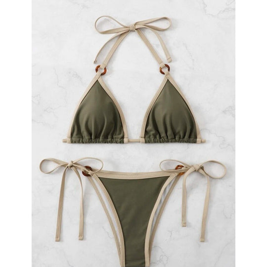 Damen Triangel-Bikini mit verstellbaren Bändern und eleganten Akzenten EB