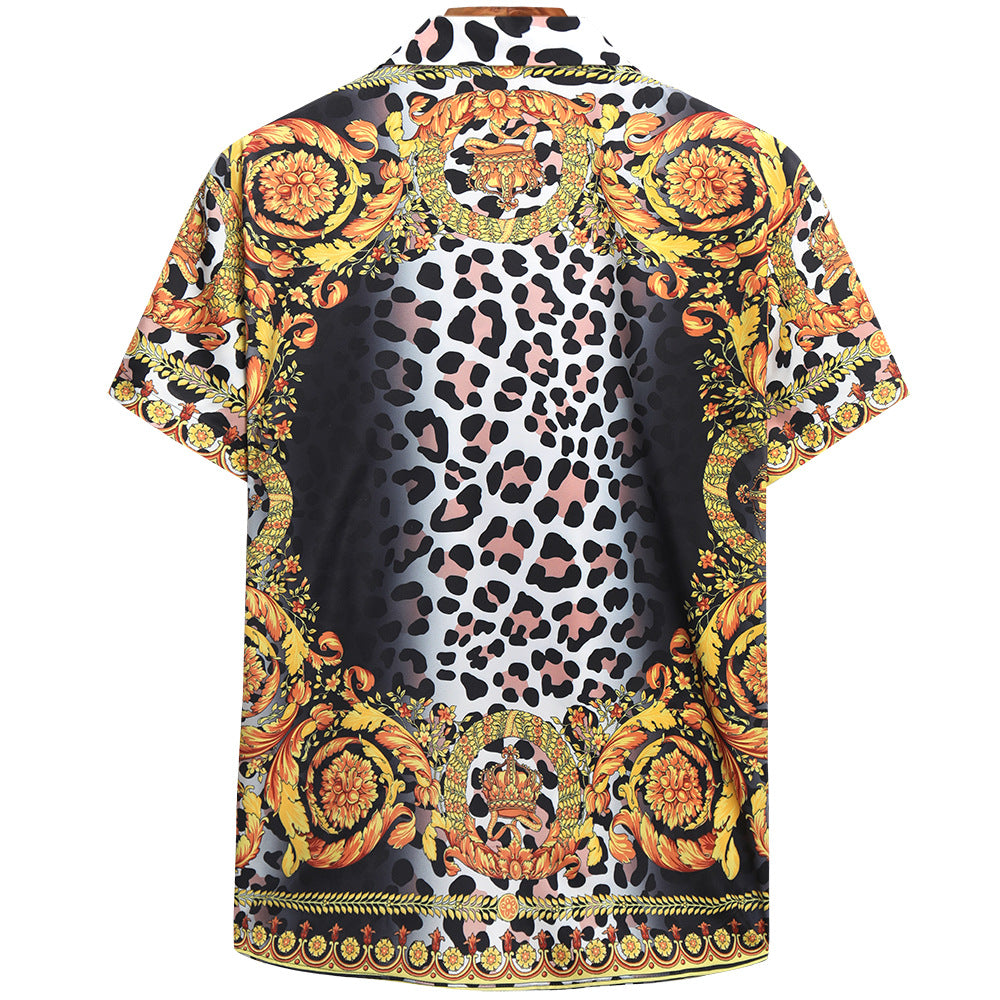 Herren Kurzarmhemd mit extravagantem Druck und luxuriösem Design EB