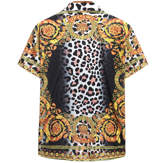 Herren Kurzarmhemd mit extravagantem Druck und luxuriösem Design EB